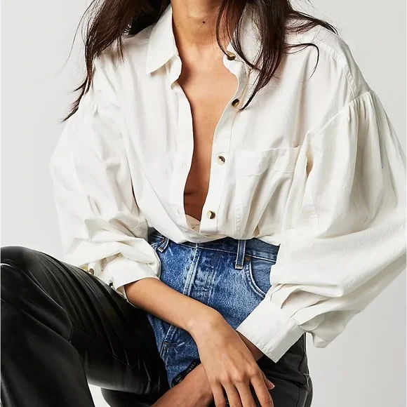 ✨HPx2✨ NWTS FP POPLIN TOP (M) - Picture 5 of 11